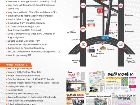 ⭐ Prestige City @ Meerkhanpet – Secure HMDA-Approved Plots near Srisailam Highway