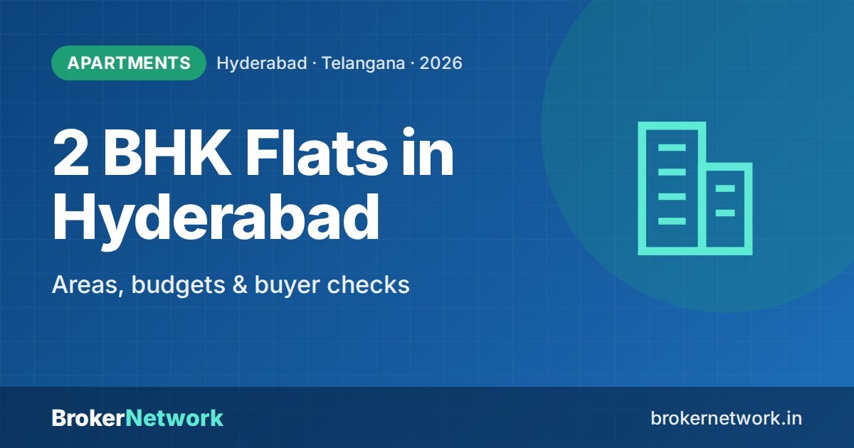 2 BHK Flats in Hyderabad — Areas, budgets & buyer checks | Broker Network