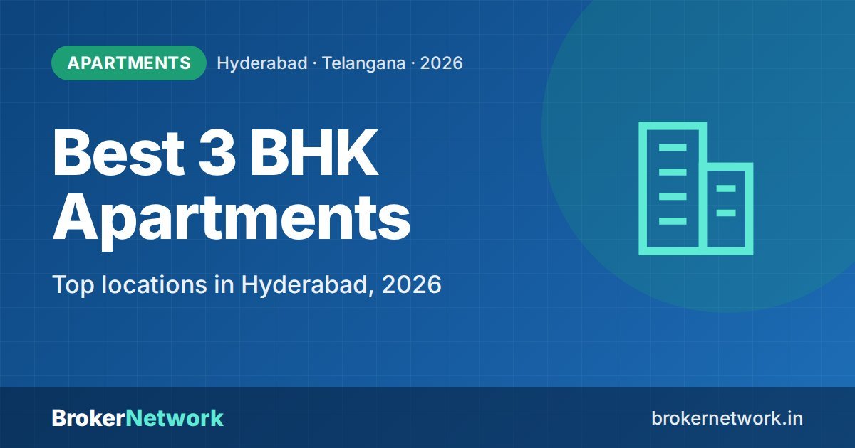 Best 3 BHK Apartments — Top locations in Hyderabad, 2026 | Broker Network