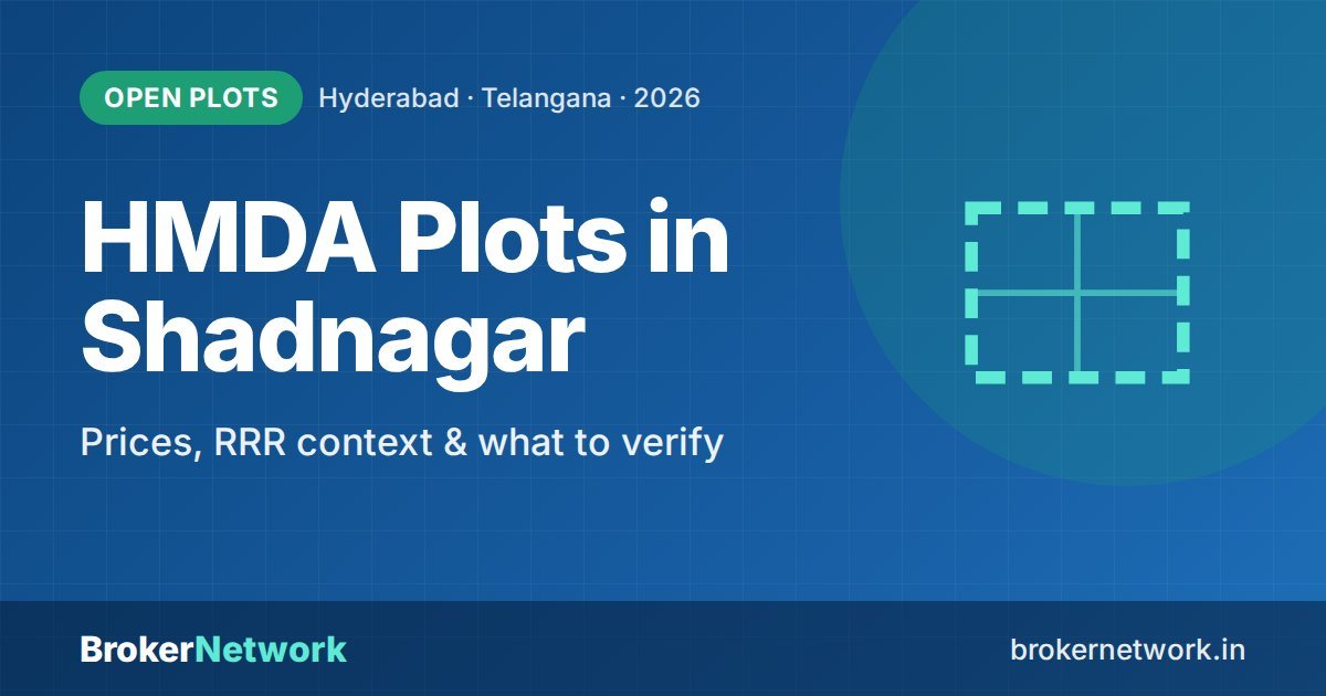 HMDA Plots in Shadnagar — Prices, RRR context & what to verify | Broker Network